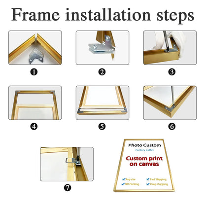 YWDECOR Custom Painting Canvas HD Print Customized Your Picture Personalized Wall Art Poster Photos for Living Room Home Decor