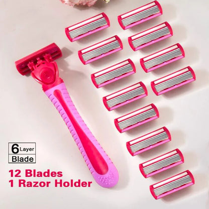 Razor for women 6-Layer blade leg hair underarm shaving knife 6-layer blades razor cross-border spot manual razor Leg shaver