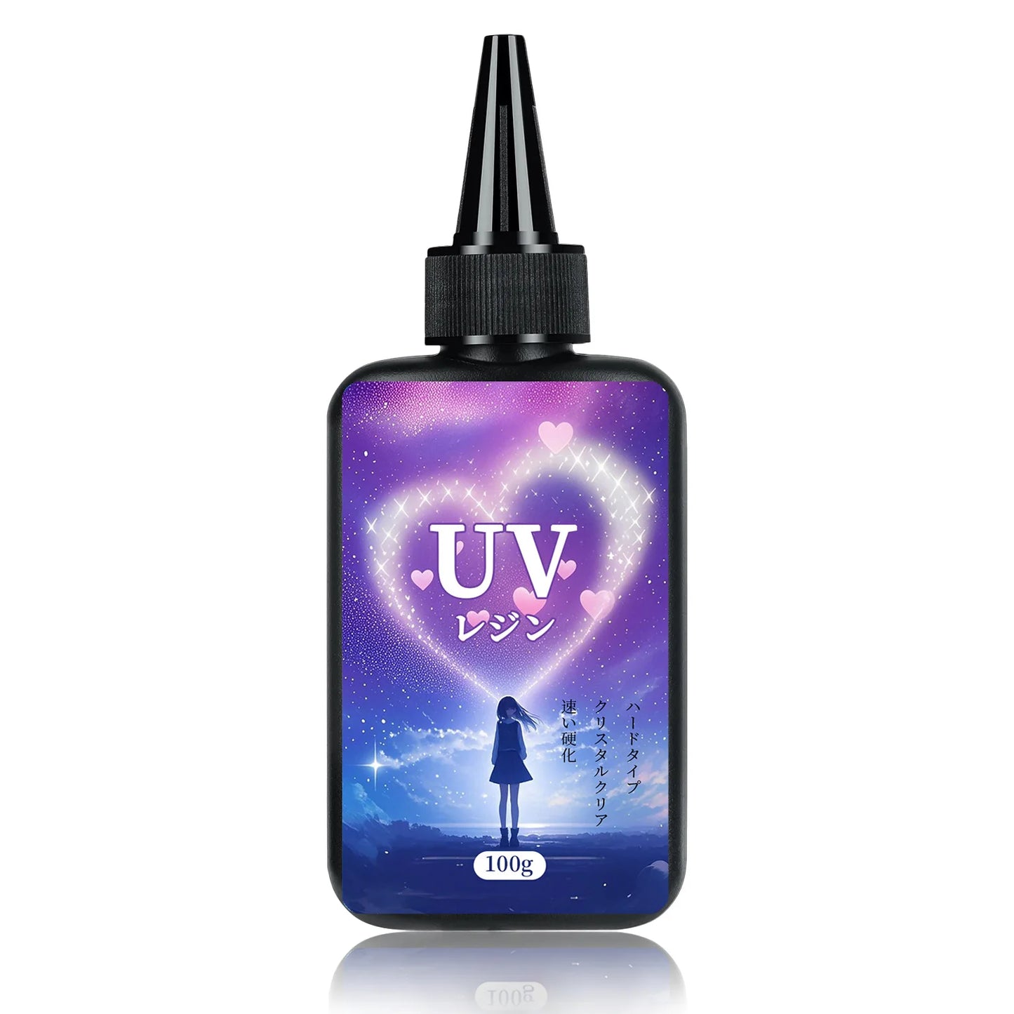 UV Resin 100-300g/random molds 5pc - Upgraded Hard Type Crystal Clear Ultraviolet Curing UV Epoxy Resin for Craft Jewelry Making