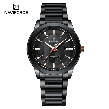 2024 Top Brand NAVIFORCE Mens Watches Stainless Steel Strap Casual Male Quartz Sports Wristwatch Luxury Waterproof Date Clock