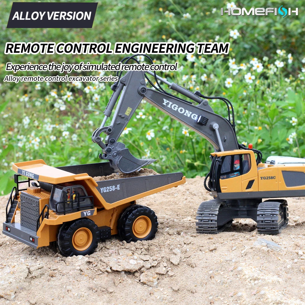 Excavator RC Car Toys Remote Control Car Toys For Boys Radio Control Excavator Dump Truck Bulldozer Electric Car Kids Toys Gift