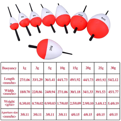 5Pcs  8 Size Fishing Float High Quality Options