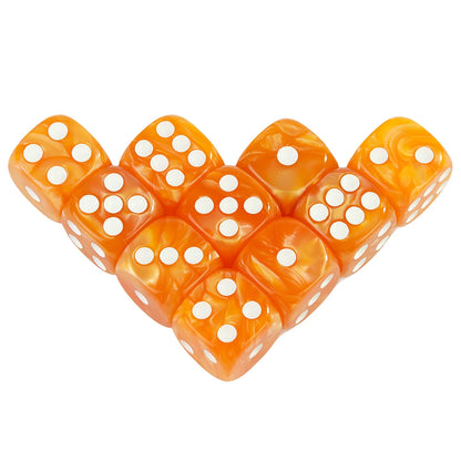 16MM Round Corner Game Dice Set 6-Sided Marble Acrylic Dices for  Tabletop Game Gambling Entertainment Party