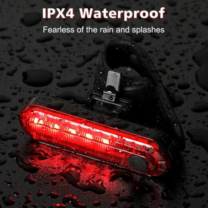 USB Rechargeable LED Bike Tail Light Bright Bicycle Rear Cycling Safety Flashlight 4 Light Mode Options for Road Mountain