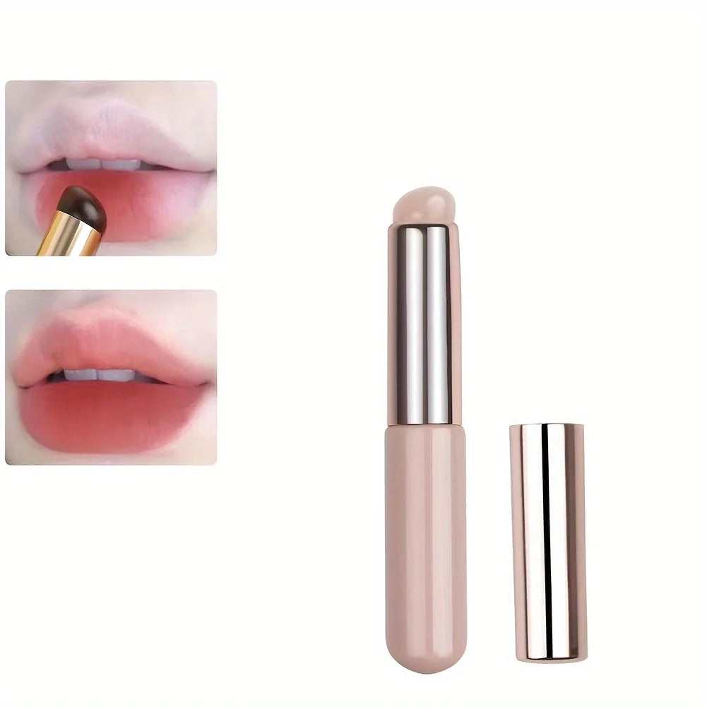 Tragbarer Lippenpinsel aus Silikon mit Abdeckung – Mini-Make-up-Applikator, einfach aufzutragen, geeignet für Lippenbalsam, Lippenstift-Hilfswerkzeug 