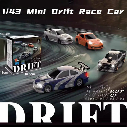 2.4G RC Drift Car 1/43 4WD Remote Control Car High Speed Four Wheel Drive Radio Controlled Mini Racing Car Model Boys Toys Gifts