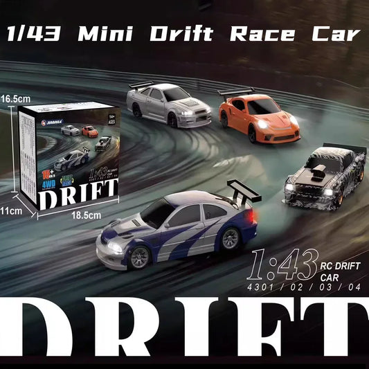 2.4G RC Drift Car 1/43 4WD Remote Control Car High Speed Four Wheel Drive Radio Controlled Mini Racing Car Model Boys Toys Gifts