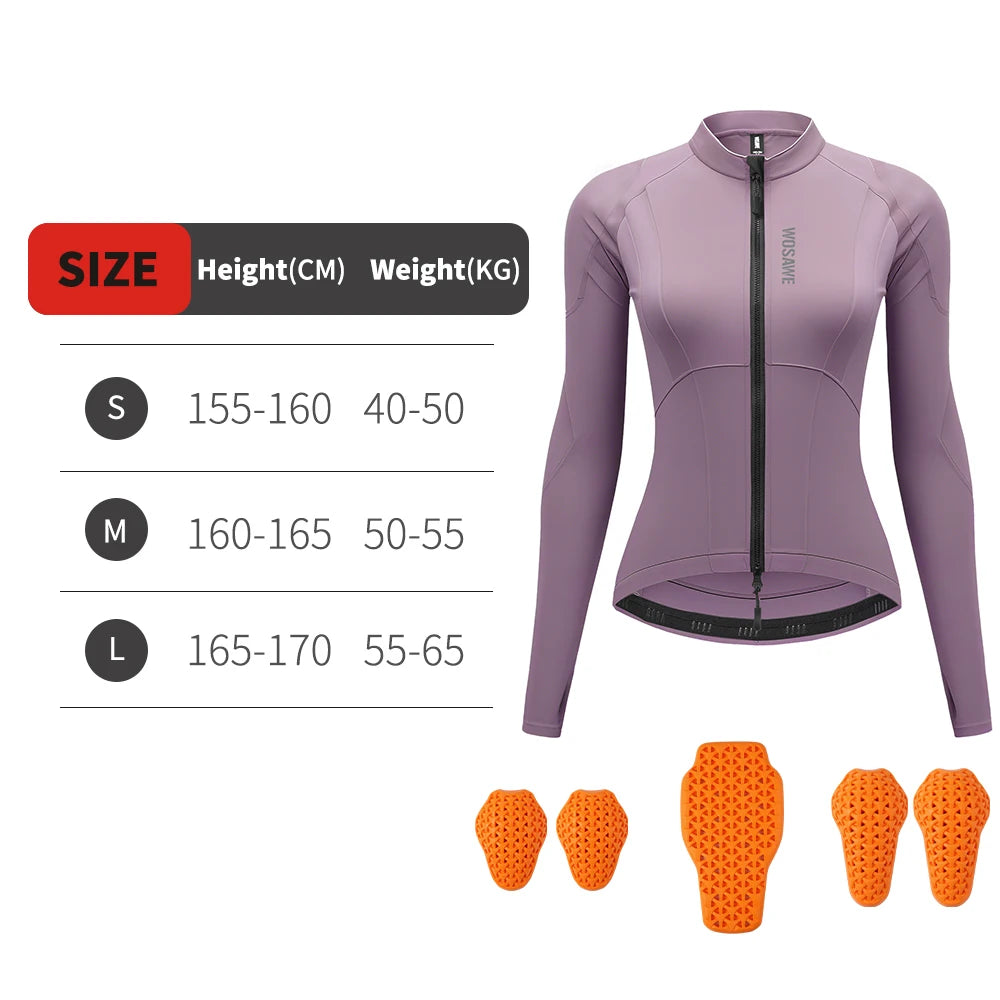 WOSAWE Women Motorcycle Jacket Body Armor CE Certified Summer Downhill Motocross Riding Clothing Protection Racing Reflective