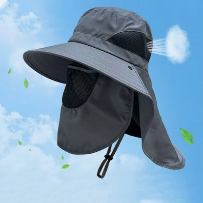 Summer Sun Hats UV Protection Outdoor Hunting Fishing Cap For Men Women Hiking Camping Visor Bucket Hat Neck Flap Fisherman Hat