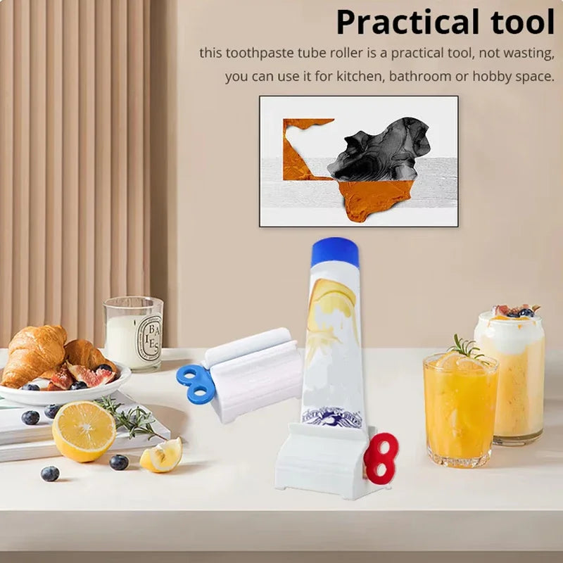 Rolling Tube Toothpaste Squeezer Toothpaste Seat Holder Stand Rotate Toothpaste Dispenser for Bathroom