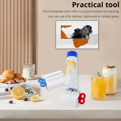 Rolling Tube Toothpaste Squeezer Toothpaste Seat Holder Stand Rotate Toothpaste Dispenser for Bathroom