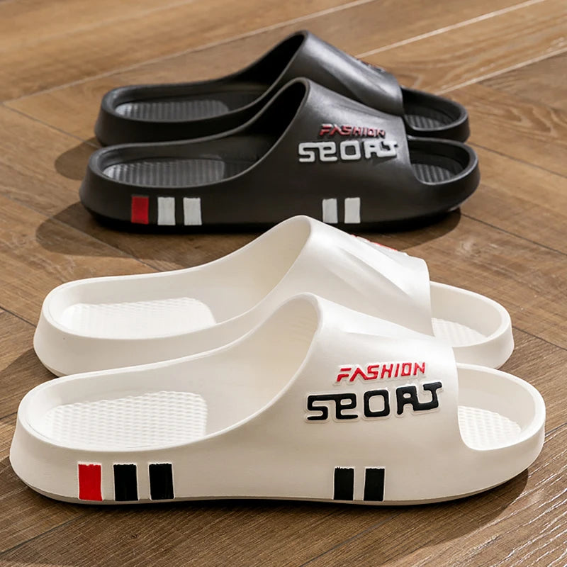 Fashion Men Massage Slippers Indoor Outdoor Sandals Beach Flip Flop Thick Sole Women Slides Summer Non-Slip Men Shower Slippers