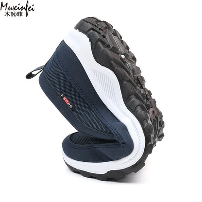 Men Running Hiking Sneakers Breathable Orthopedic Travel Plimsolls Slip On Comfortable for Outdoor Activity Hiking Walking