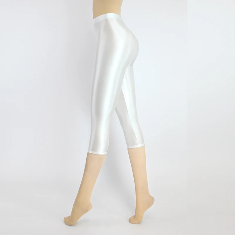 Satin Silky Smooth Women Pants Sexy Tight High Waist Gloss Pants Capris Yoga Sports Joggers Sweatpants Women Pants Bottoms