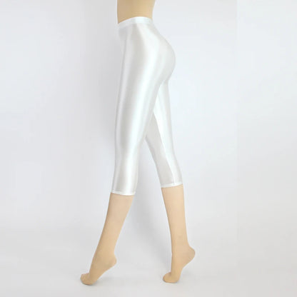 Satin Silky Smooth Women Pants Sexy Tight High Waist Gloss Pants Capris Yoga Sports Joggers Sweatpants Women Pants Bottoms