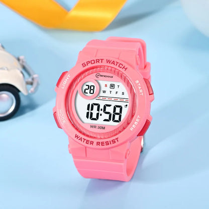 OHSEN Kids Sport Watches 30M Waterproof Pink Silicone Electronic Wristwatch Stopwatch Children Digital Watch For Boys Girls