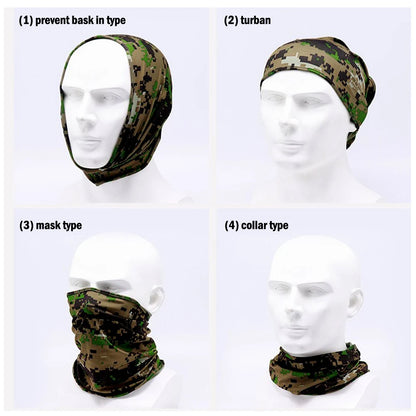 Outdoor Sport Bandana Military Tube Scarf Fishing Cycling Tactical Hiking Face Cover Neck Gaiter Half Mask Headband Men Women