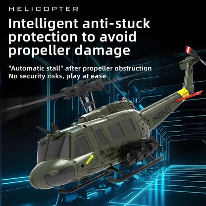 2.4G Hot UH-1 Huey 2.4G remote control helicopter six-channel six-axis gyroscope one-button inverted aerobatic helicopter model