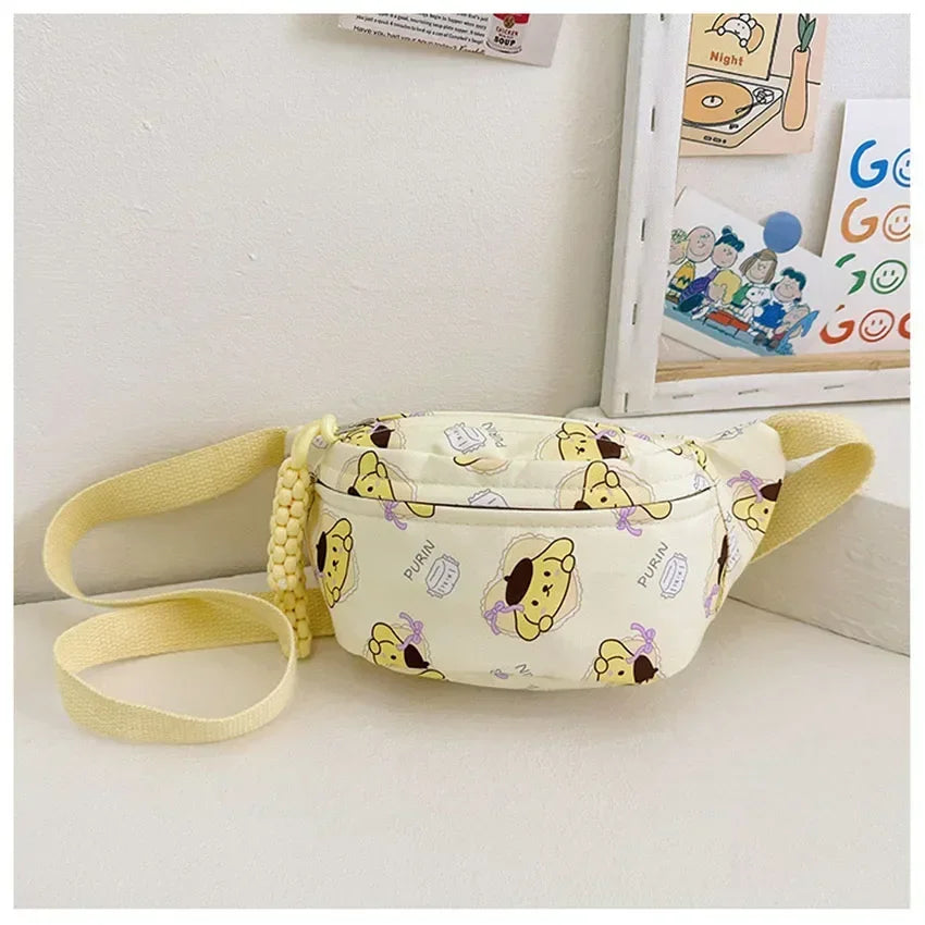 Cute Girls Hellokitty Kulomi Adjustable Crossbody Chest Pack Cartoon Cinnamoroll Kids Fashion Waist Bag Shoulder Bag Gift
