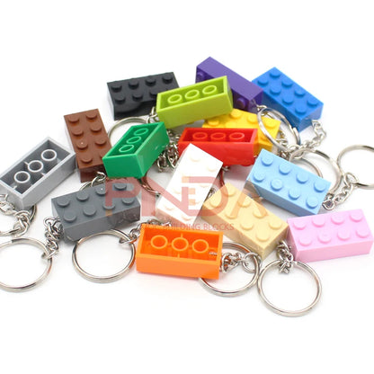 10Pcs MOC 2x4 Schlüssel Kette Bausteine ​​Kreative Geschenk mit MOC Ziegel Keychain Ziegel Platte Kompatibel 