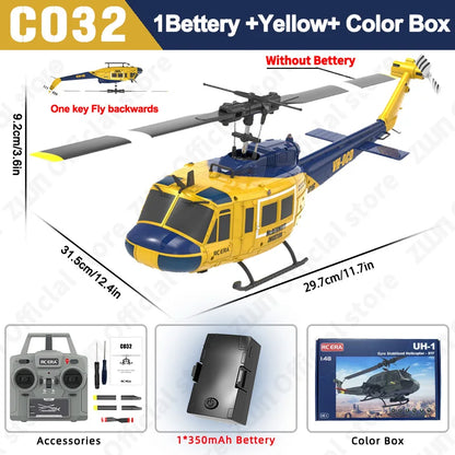 C032 RC Helicopter 2.4G 6-Aixs Gyroscope 6CH Altitude Hold Optical Flow Brushless Remote Control Helicopter Toys For Kid Adult