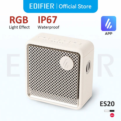 Edifier ES20 Portable Bluetooth Speaker Wireless Speaker IP67 Waterproof Light Effects Outdoor Speakers Deep Bass with Mic