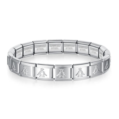 Hapiship 2024 New Women's Jewelry DIY 9mm Width Itanlian Elastic Charm Bracelet Fashion Stainless Steel Fashion Bangle ST-Bao