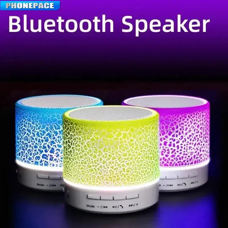 Mini Portable Bluetooth Speaker Supports USB/TF Card Bluetooth Connection Colorful LED Changing Light Compact Wireless Speaker