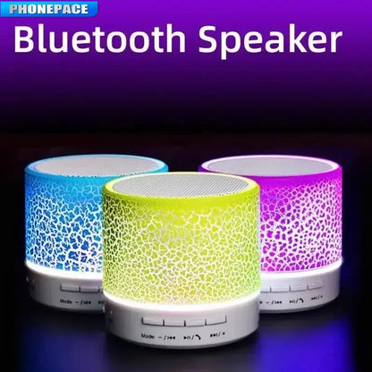 Mini Portable Bluetooth Speaker Supports USB/TF Card Bluetooth Connection Colorful LED Changing Light Compact Wireless Speaker