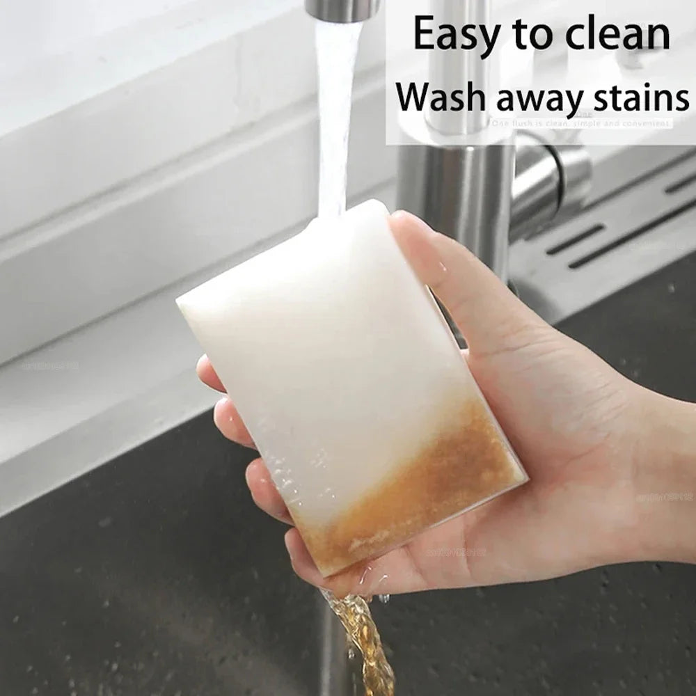 Magic Sponge Cleaner, Melamine Foam Scrubber for Kitchen Bathroom, Stain Remover, Dishware Household Cleaning Tools, 10x6x2cm