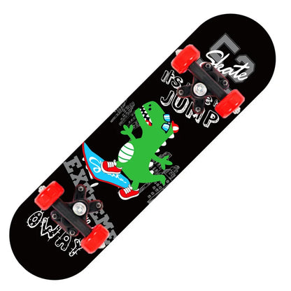 New Cartoon Four-wheel Skateboard Children Beginner Skateboards Maple Wood Deck Skate Board Outdoor Double Rocker Skateboard