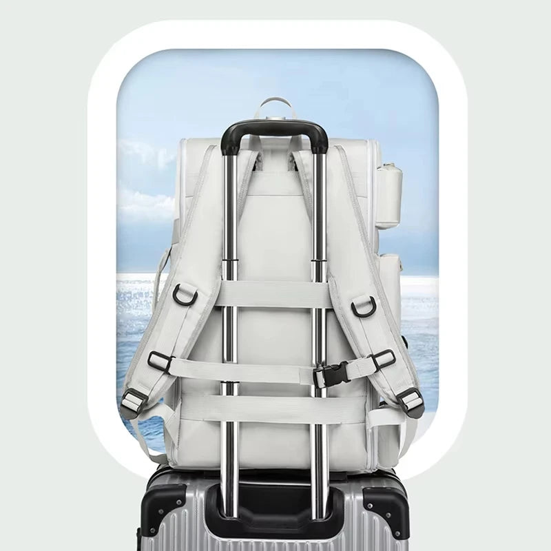 Large capacity fitness bag, travel backpack, dry wet separation shoulder bag, outdoor sports, fishing, yoga training bag