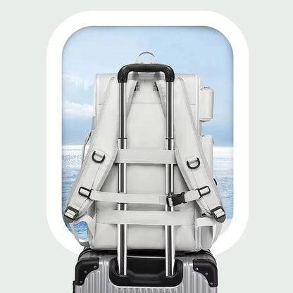 Large capacity fitness bag, travel backpack, dry wet separation shoulder bag, outdoor sports, fishing, yoga training bag