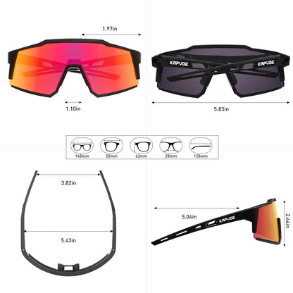 Kapvoe Cycling Glasses Polarized MTB Road Bike Glasses UV400 Protection Sunglasses Ultra Light Sport Eyewear Equipment