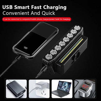 8 LED Bike Front Light Cycling Bike Headlight with 120dB Horn 6 Lighting Modes MTB Road Bicycle Bell Front Light Easy to Install