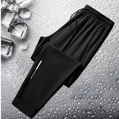 Men's spring and summer ice silk long pants slim fit new loose high elasticity fast drying outdoor running casual pants