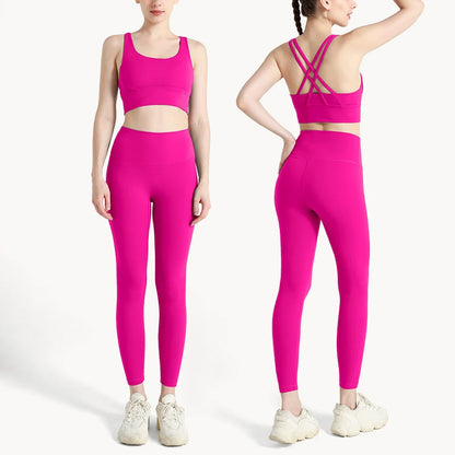 2024 New 2 Piece Yoga Clothes Women's Tracksuit Quick Dry Set Breathable Fitness Suit Fitness Clothing Sports Bra Leggings Suit