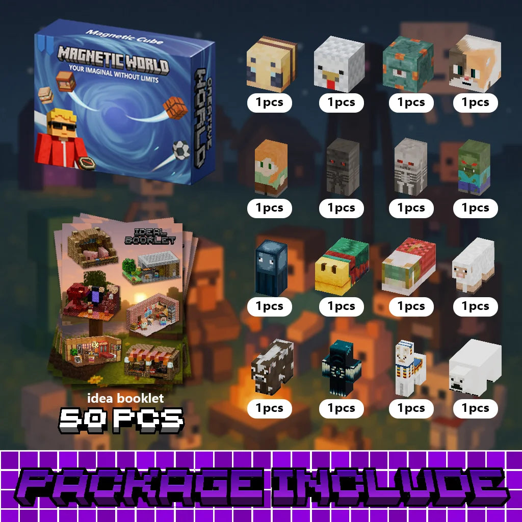 Magnetic Building Blocks Toy Storage Box Set Can Place Figures Magnet Cube Construction Brick Toys Gift for Boys Girls Children