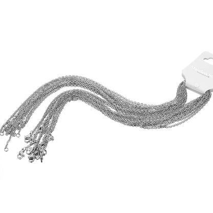 10pcs 50cm 2mm Gold Color Stainless Steel Link Chains Necklaces Fashion Jewelry Cuban Chains Wholesale Chain DIY Crafts Supplies