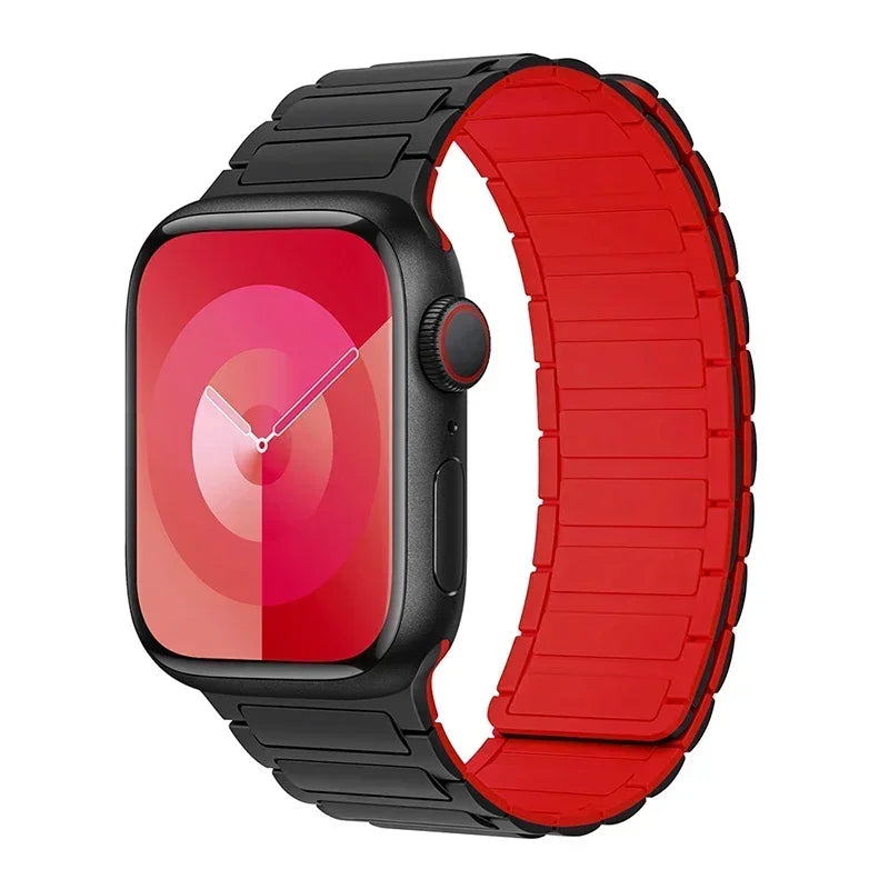 Magnetic Loop for Apple Watch Bands 44mm 40mm 49mm 45mm 41mm 38mm Silicone Bracelet iWatch Series 9 8 7 6 5 4 3 Se ultra 2 strap