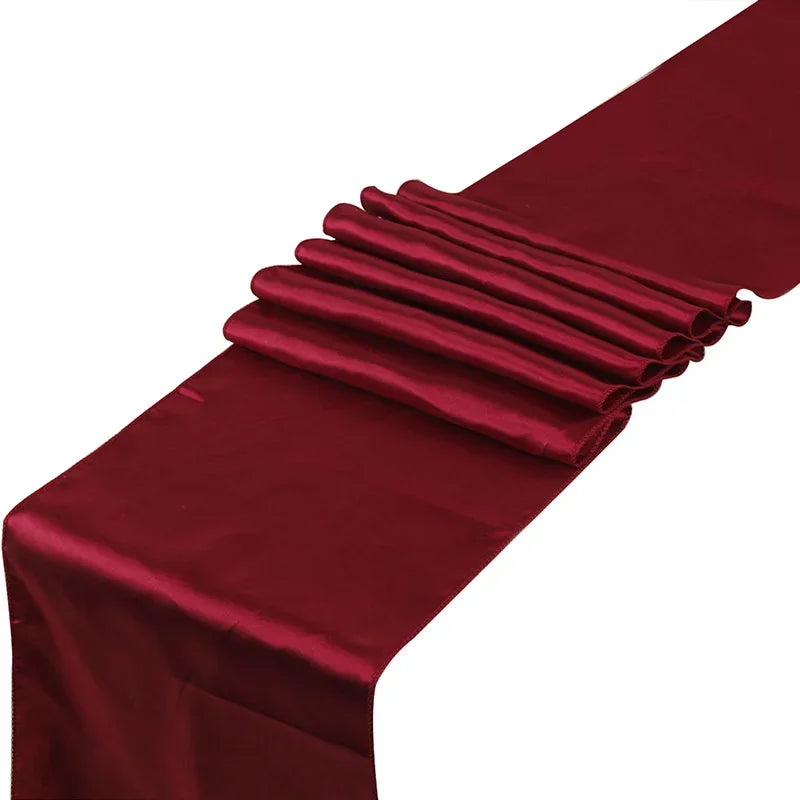 30cmx275cm(12*108inch) Satin Table Runner Banquet Wedding for Party Event Home Decoration Supply Table Cover Runner Tablecloth