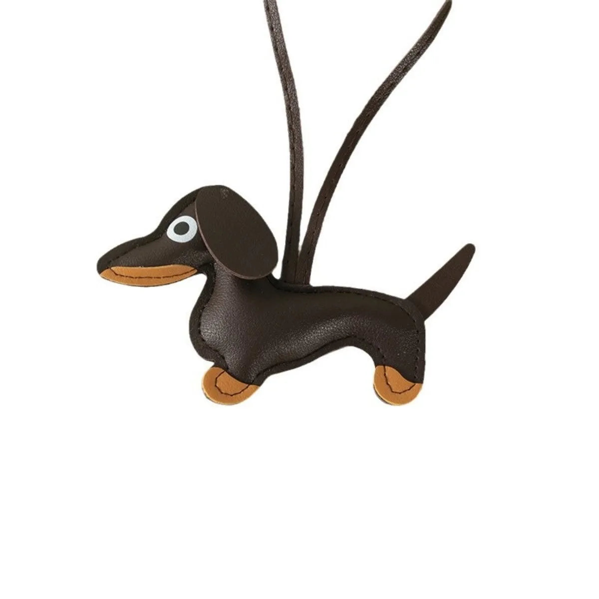 Cute Dachshund Shaped Leather Keychain Bag Hanger-Inspired by Cute Lucy Couple's Keychain Car Ornament