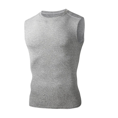 Men's Running Tank Top Summer Sleeveless Shirt Elastic Compression Tanktop Male Top Gym Fitness Singlets Training Sport Vest Men