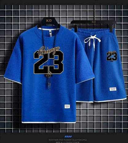 New high-quality men's Korean style comfortable and breathable round neck T-shirt summer digital fashion printed outdoor top