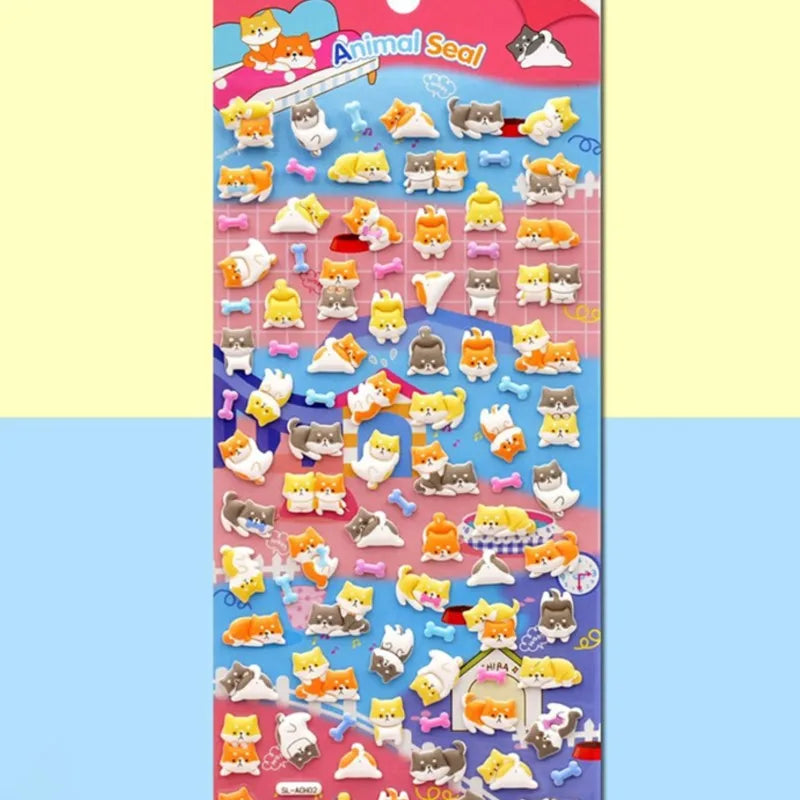 1Sheets Christmas 3D Puffy Bulk Stickers Cartoon Santa Claus Sticker DIY Scrapbook Decoration Funny Kids Classic Toy Gift random