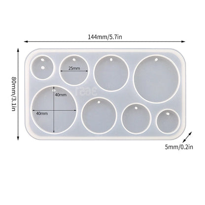 Geometric Earring Pendant Silicone Mold Round Epoxy Resin Mould For DIY Ornaments Keychain Necklace Charms Epoxy Resin Crafts