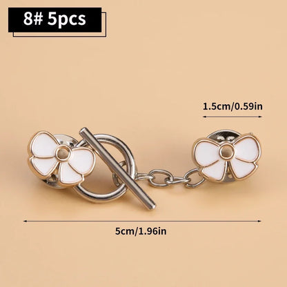 5sets Metal OT Button Up Clothes With No Sewing, Mother Button Up, Coat, Sweater, Cardigan, Women's Decorative Brooch Button