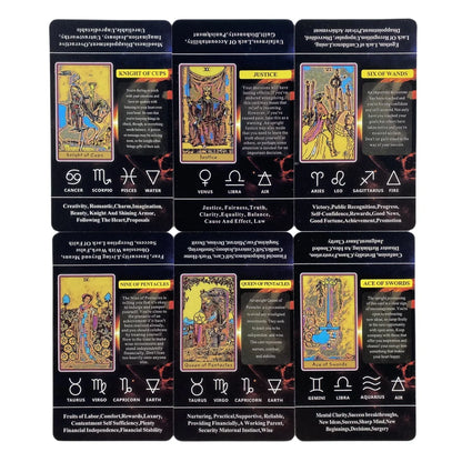 Tarot Cards For Beginners With Meaning On Them, 78pcs-Cards Pocket Size Tarot Learning Deck, Fortune Telling Game