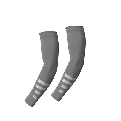 2Pcs Ice Silk Arm Sleeves for Summer Quick-Drying Breathable Sun Protection Reflective Night Running Cycling Arm Covers