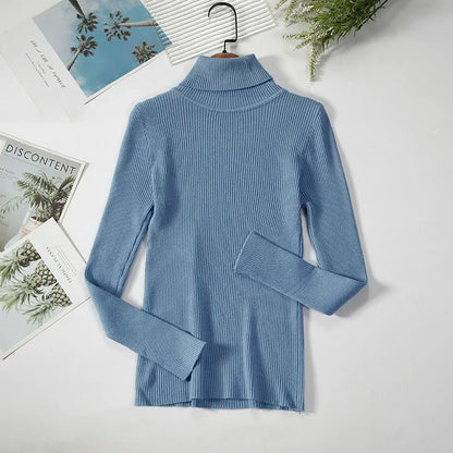 2025 Women Turtleneck Sweater Knitted Soft Pullovers Cashmere Jumpers Basic Solid Soft Sweaters Women Autumn Winter Casual Top